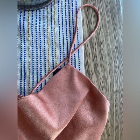 Alice + Olivia Harmony Slip Dress Women 2 Rose Tan Polyester Blend Cowl Neck NWT - Picture 12 of 15